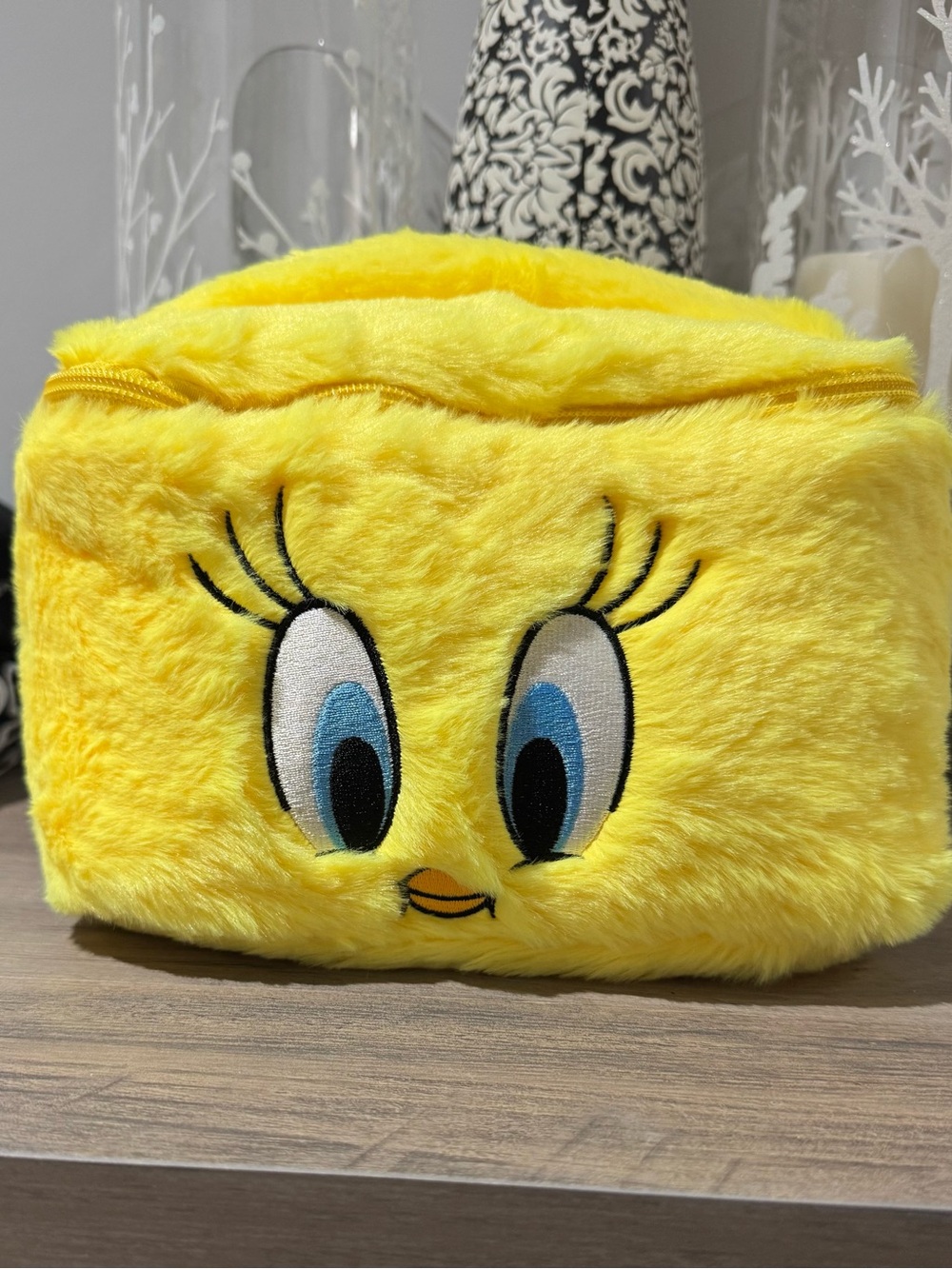 Plush Yellow Tweety Face Accessory Bag